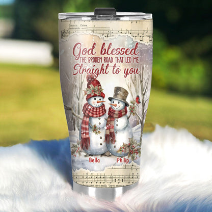 God Blessed The Broken Road - Personalized Tumbler