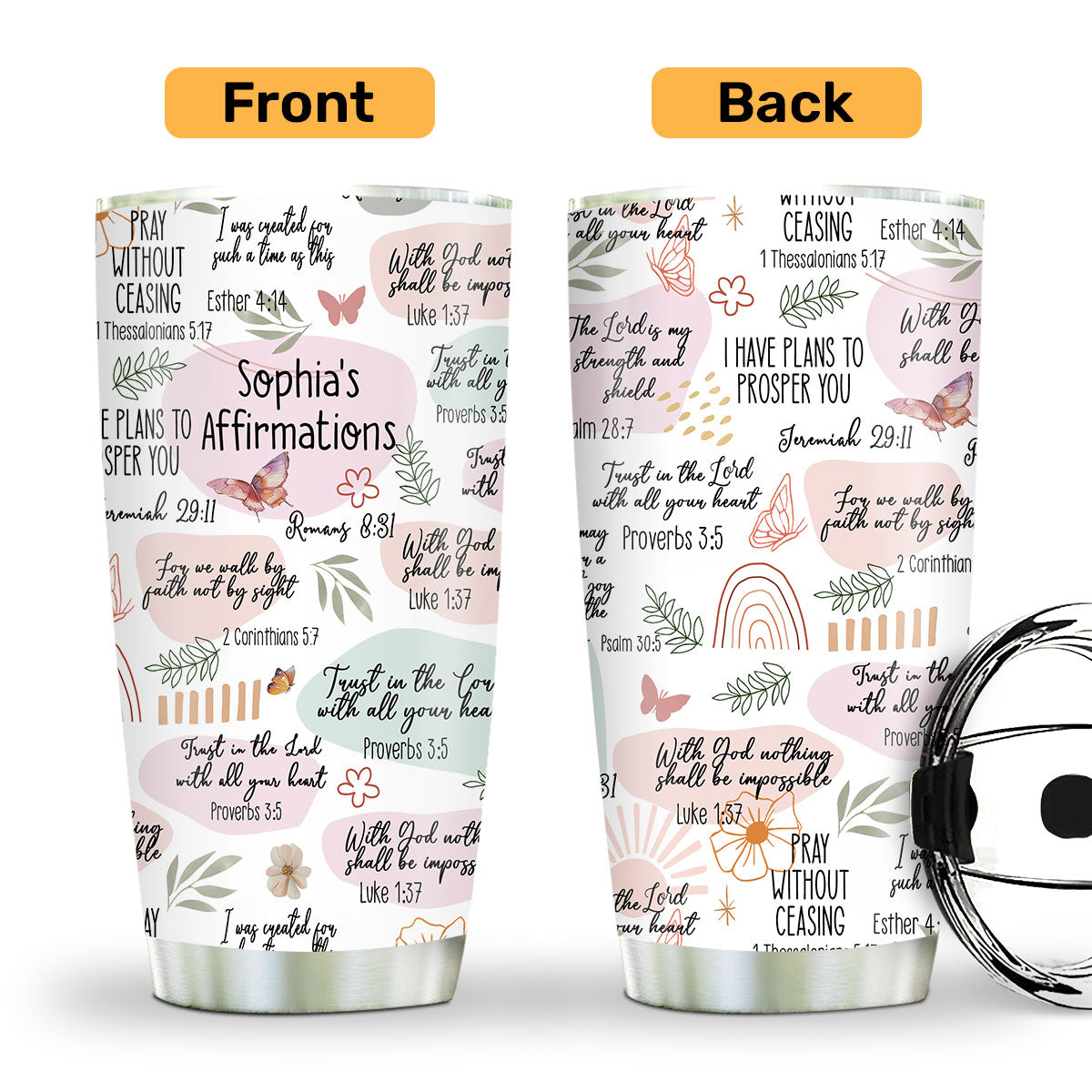 Faith Affirmation - Personalized Stainless Steel Tumbler