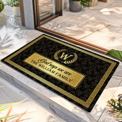 God Says We Are - Personalized Doormat - Christian Home Decor