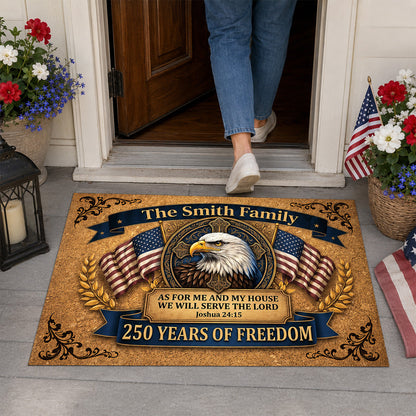 We Will Serve The Lord - Personalized Doormat - Christian Faith Home Decor GDMJS10002