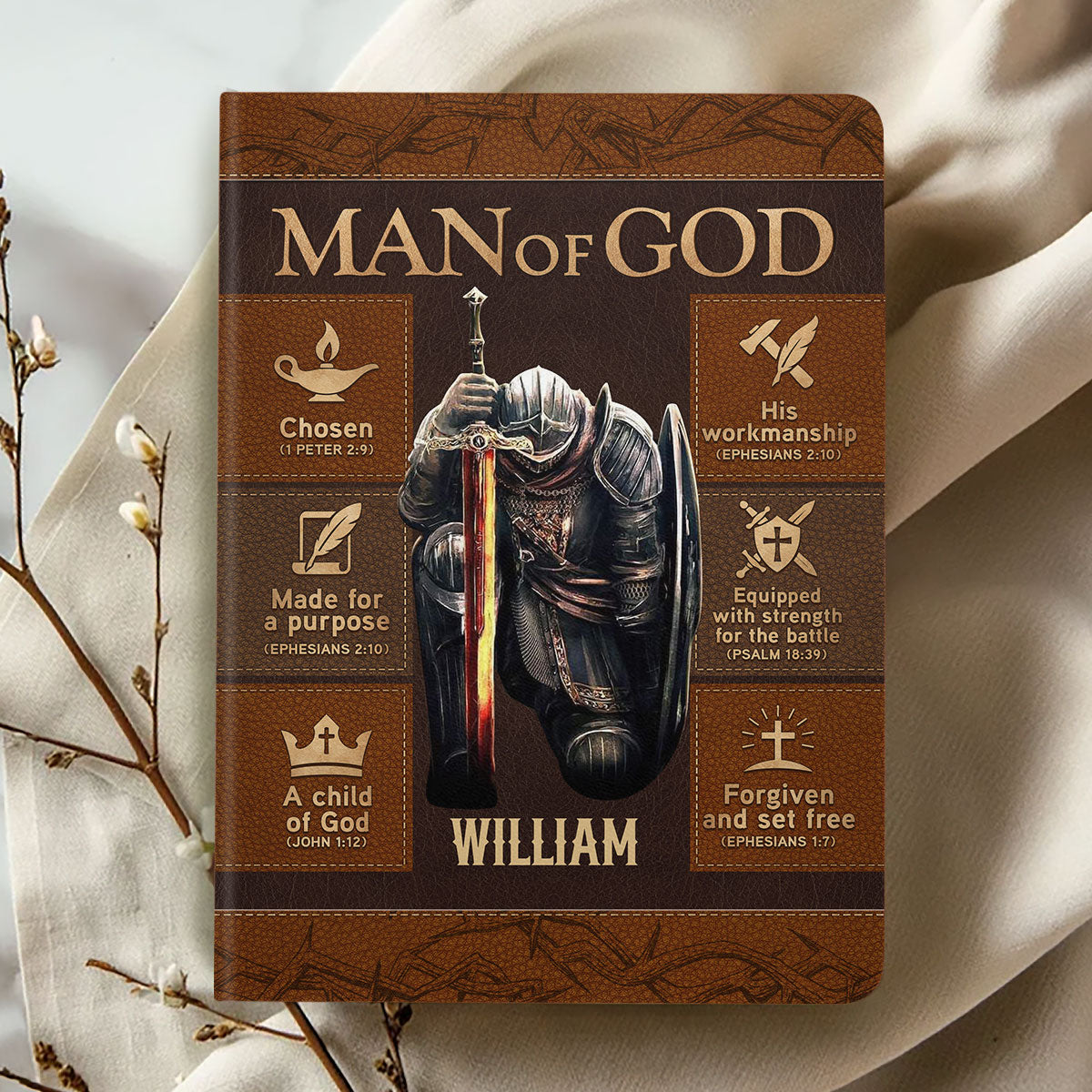 Man Of God - Personalized Leather Cover Notebook GMJSNB200027