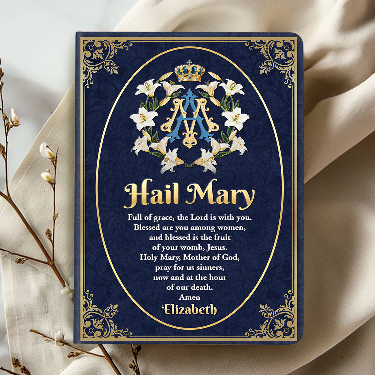 Holy Mary Prayer - Personalized Leather Cover Notebook GMJSNB200017