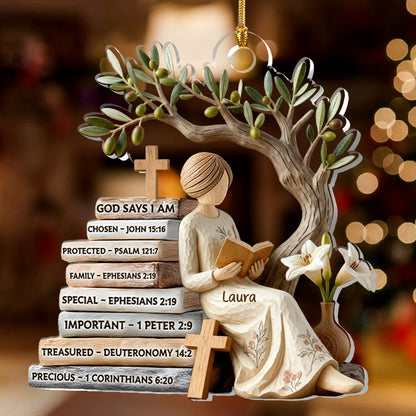 God Says I Am - Personalized Acrylic Ornament - Gift For Her GOJS10013