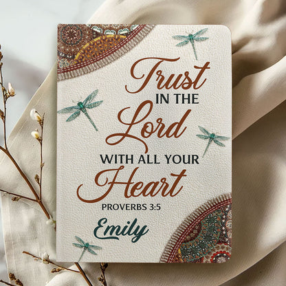 Trust In the Lord Notebook - Personalized Leather Cover GMJSNB200029