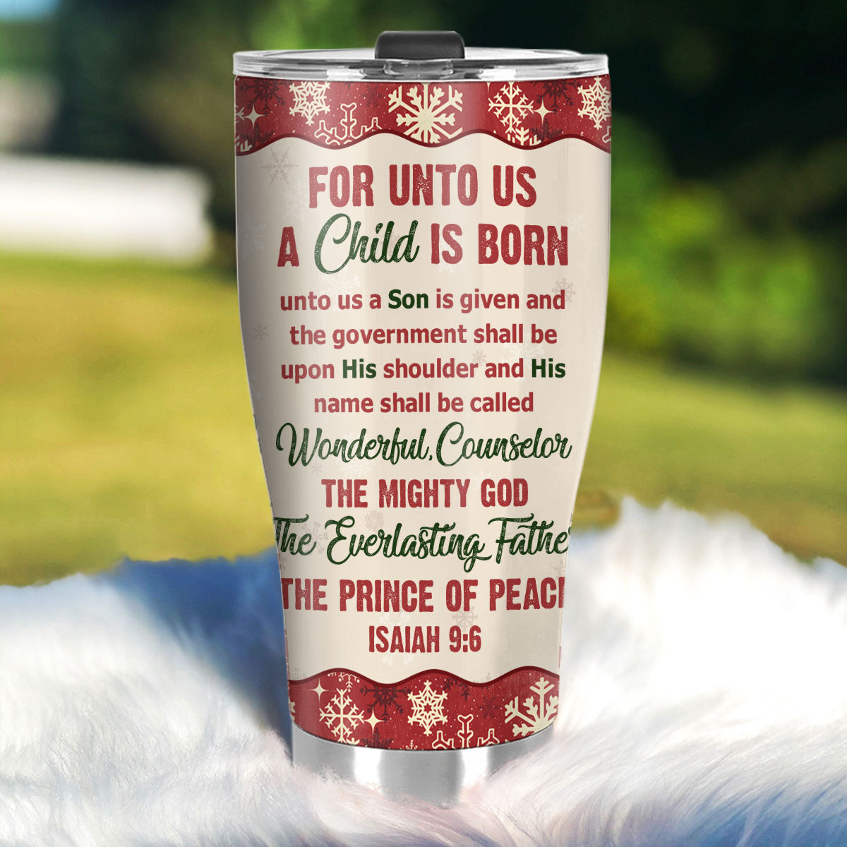 For Unto Us A Child Is Born - Personalized Stainless Steel Tumbler
