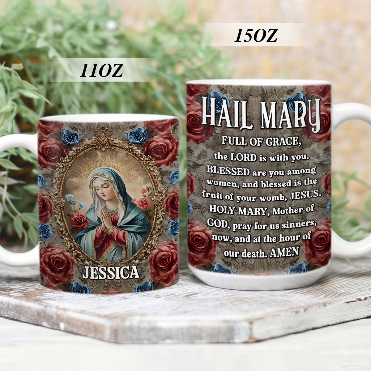 Hail Mary Full Of Grace - Personalized Ceramic Mug