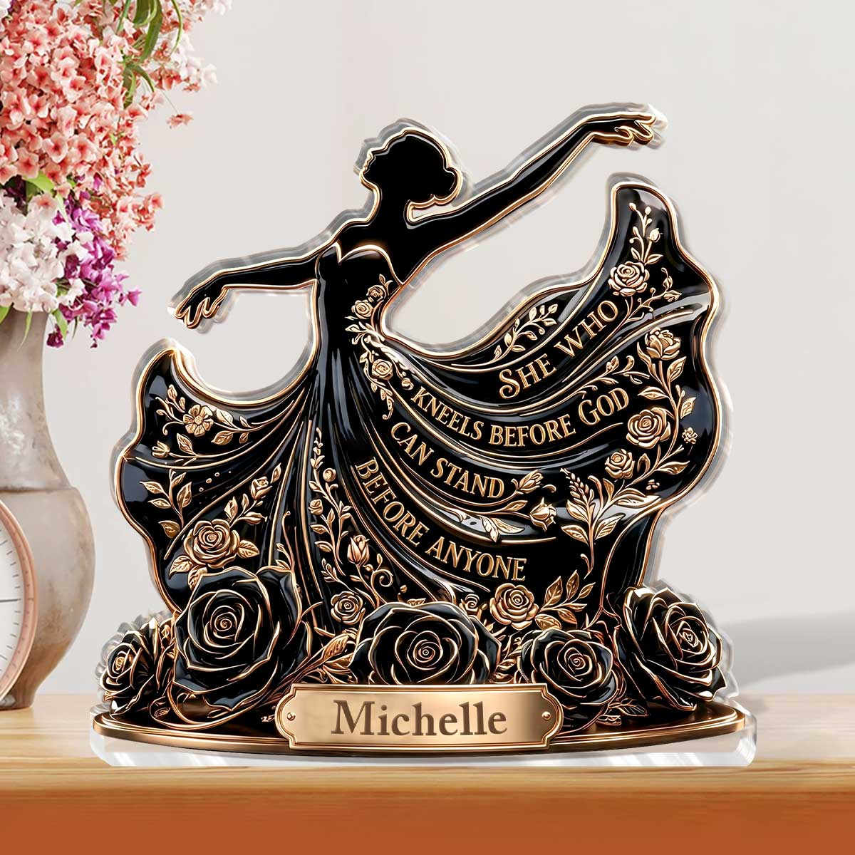 She Who Kneels Before God - Inspirational Acrylic Plaque GAPJS10067