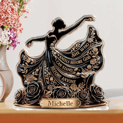 She Who Kneels Before God - Inspirational Acrylic Plaque GAPJS10067