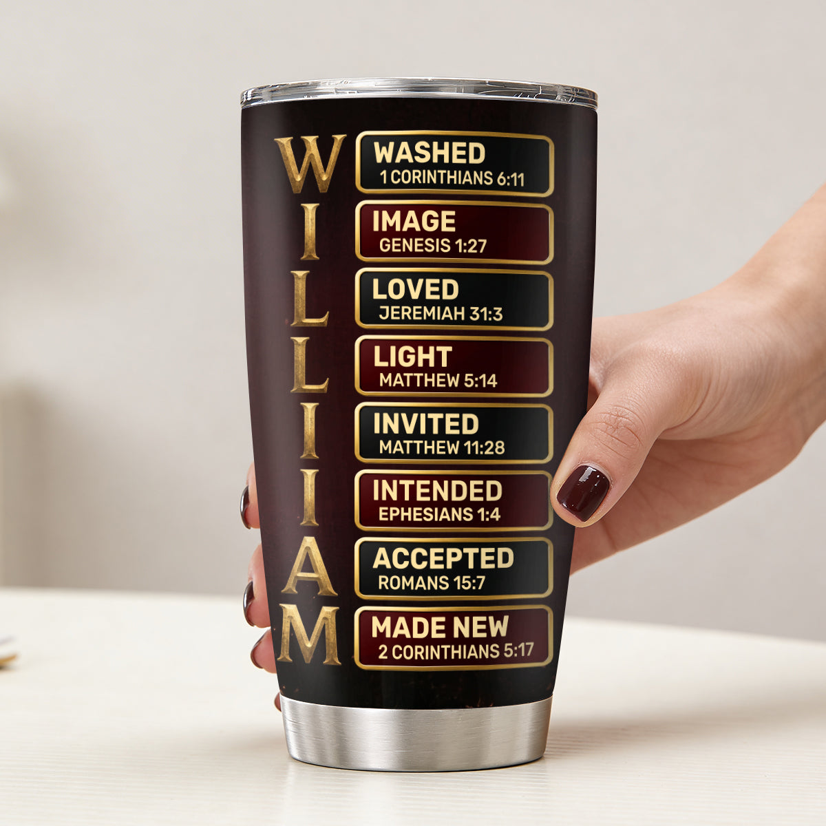 Faith Forged Christian Warrior - Personalized Stainless Steel Tumbler