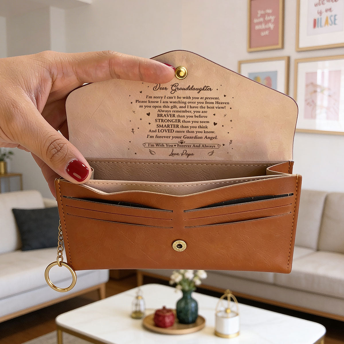 Letter From Heaven - Personalized Leather Envelope Wallet