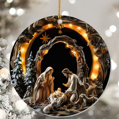 Nativity Scene Christmas - Acrylic Ornament - Holiday Decor GOJS10049