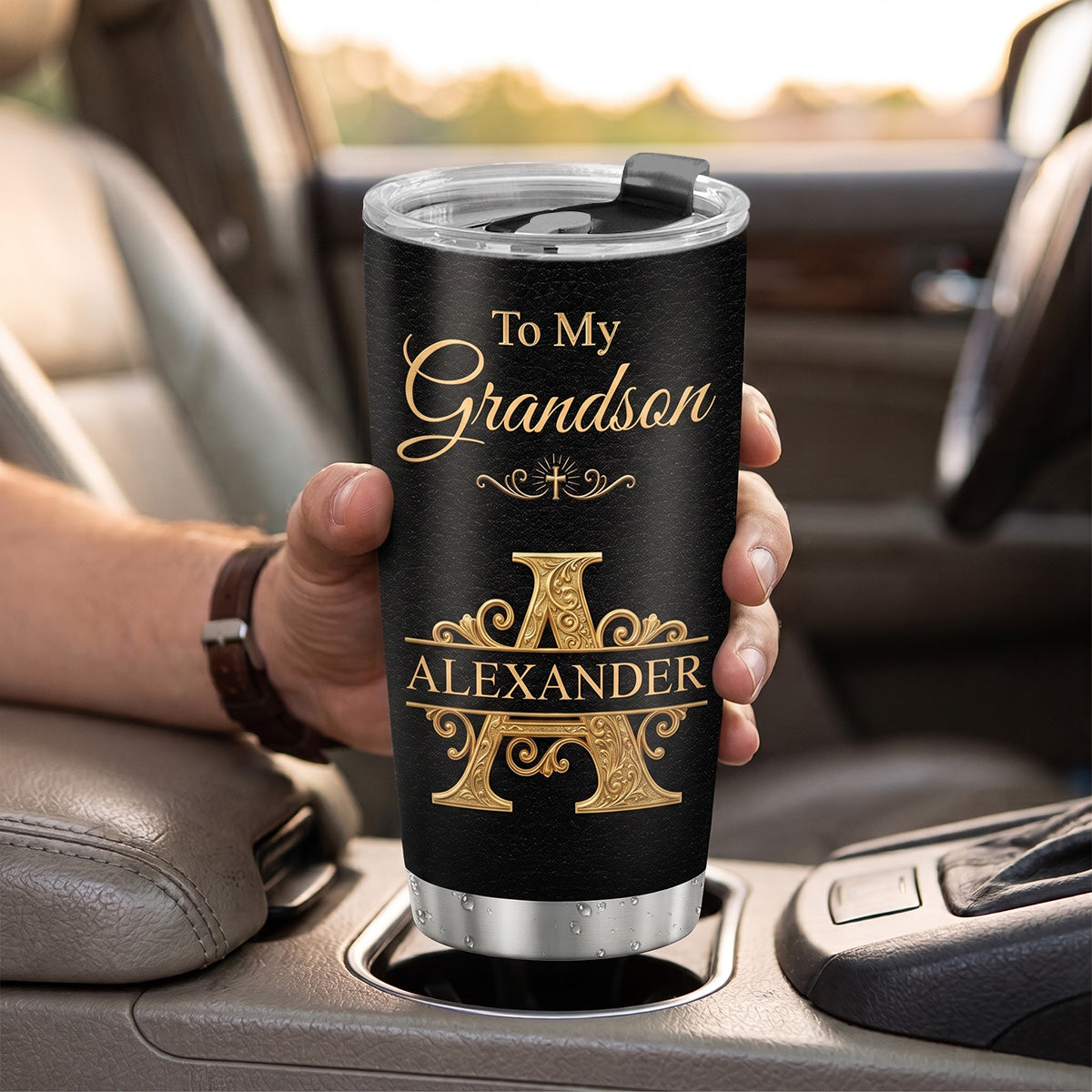 Never Forget How Much I Love You - Personalized Tumbler for Grandson