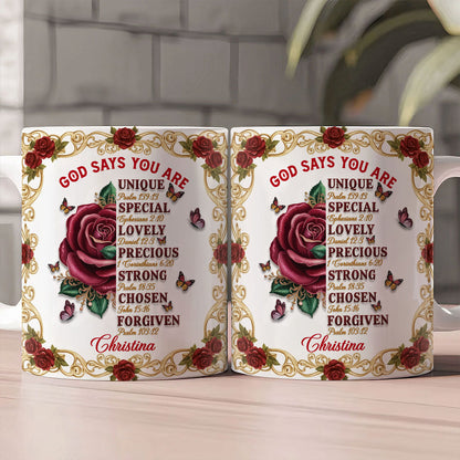 God Says You Are - Personalized Ceramic Coffee Mug