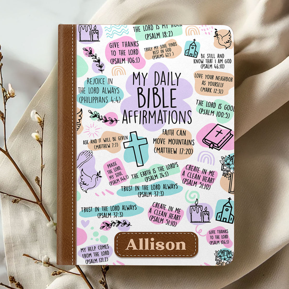 My Daily Bible Affirmations - Personalized Leather Notebook GMJSNB200071