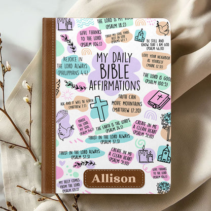 My Daily Bible Affirmations - Personalized Leather Notebook GMJSNB200071