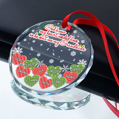 God Knew My Heart Needed Love - Personalized Glass Ornament GOJS10285