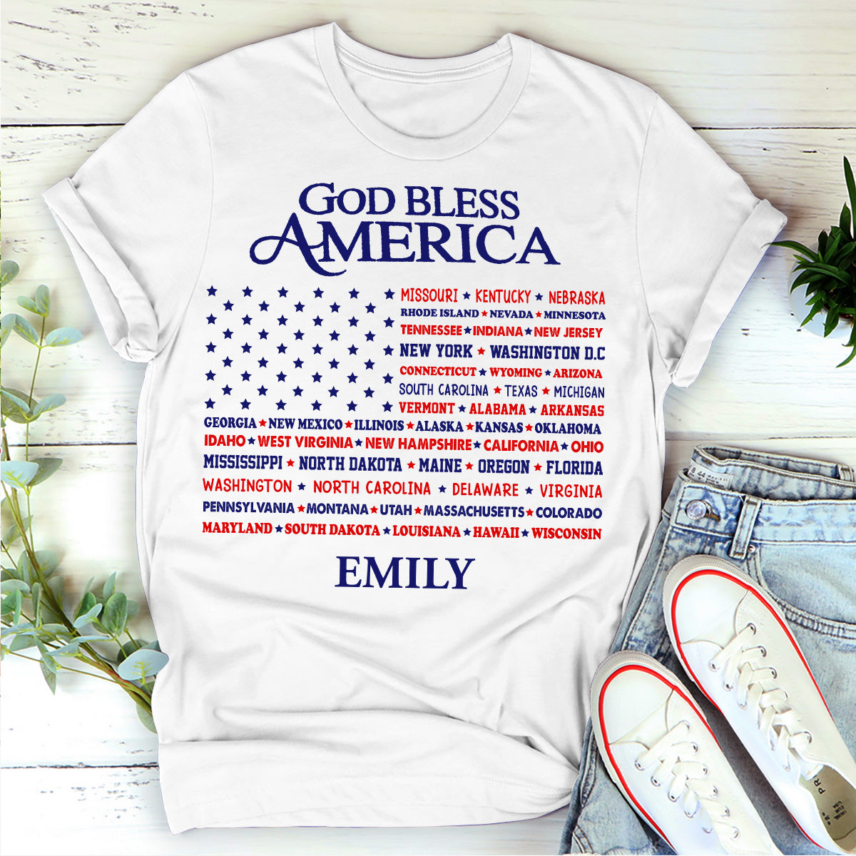 God Bless America - Personalized Unisex T-shirt GMJSTS200059