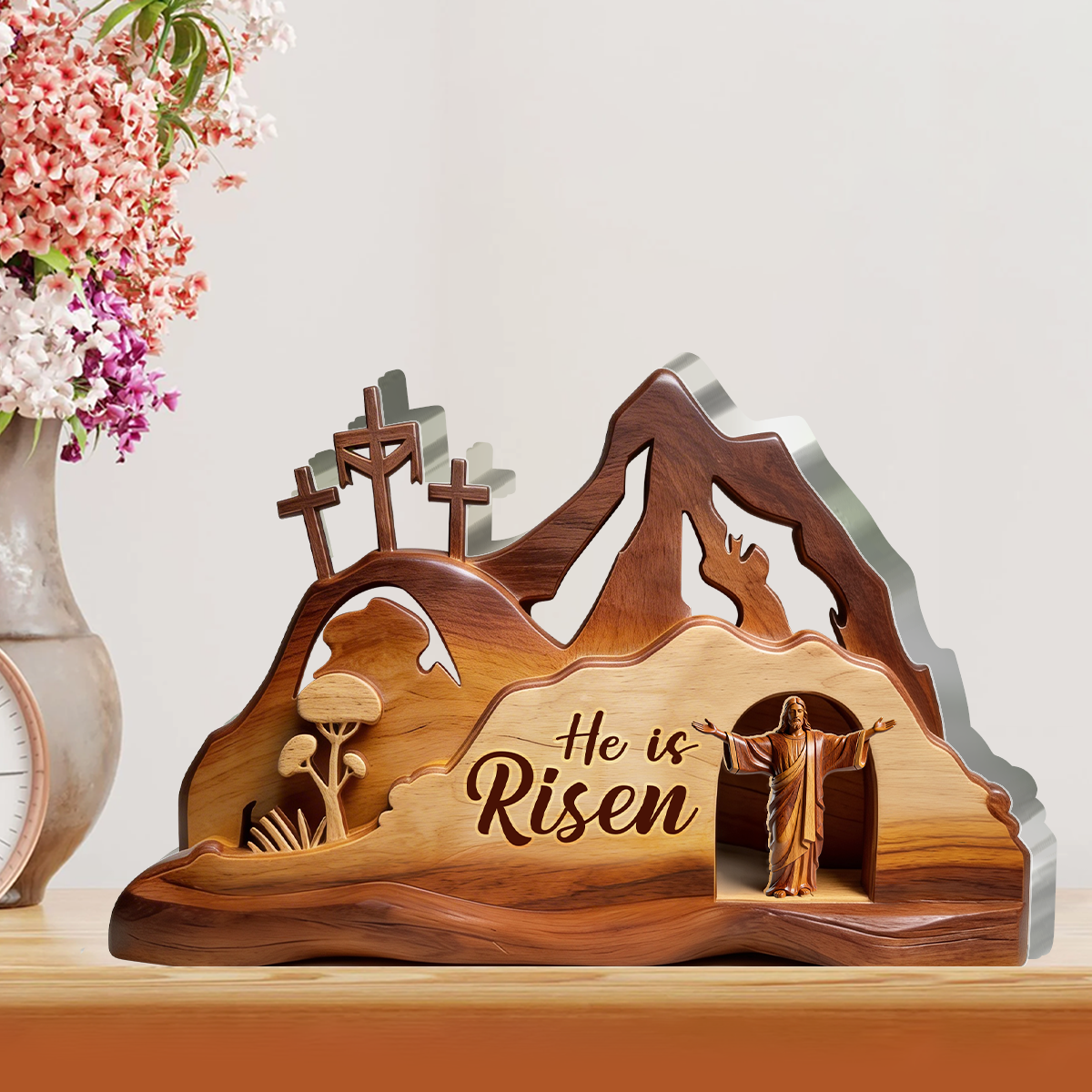 Empty Tomb - Custom Shaped Acrylic Plaque - Inspirational Faith Home Decor GAPJS10113