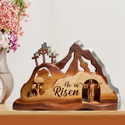 Empty Tomb - Custom Shaped Acrylic Plaque - Inspirational Faith Home Decor GAPJS10113