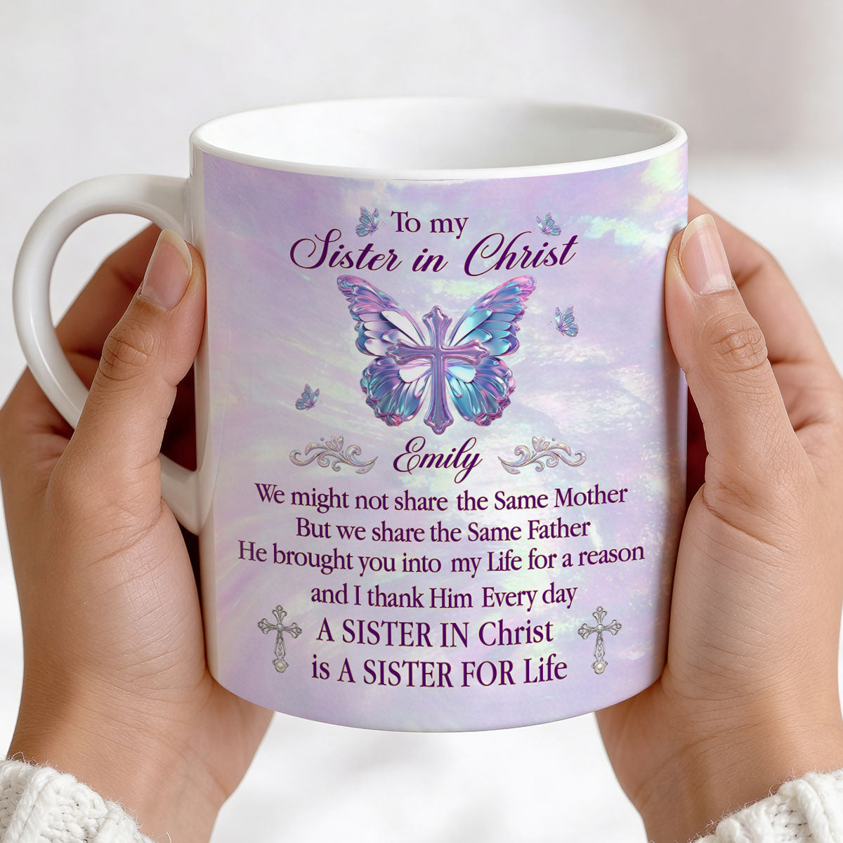 Sisters in Christ - Personalized Ceramic Coffee Mug