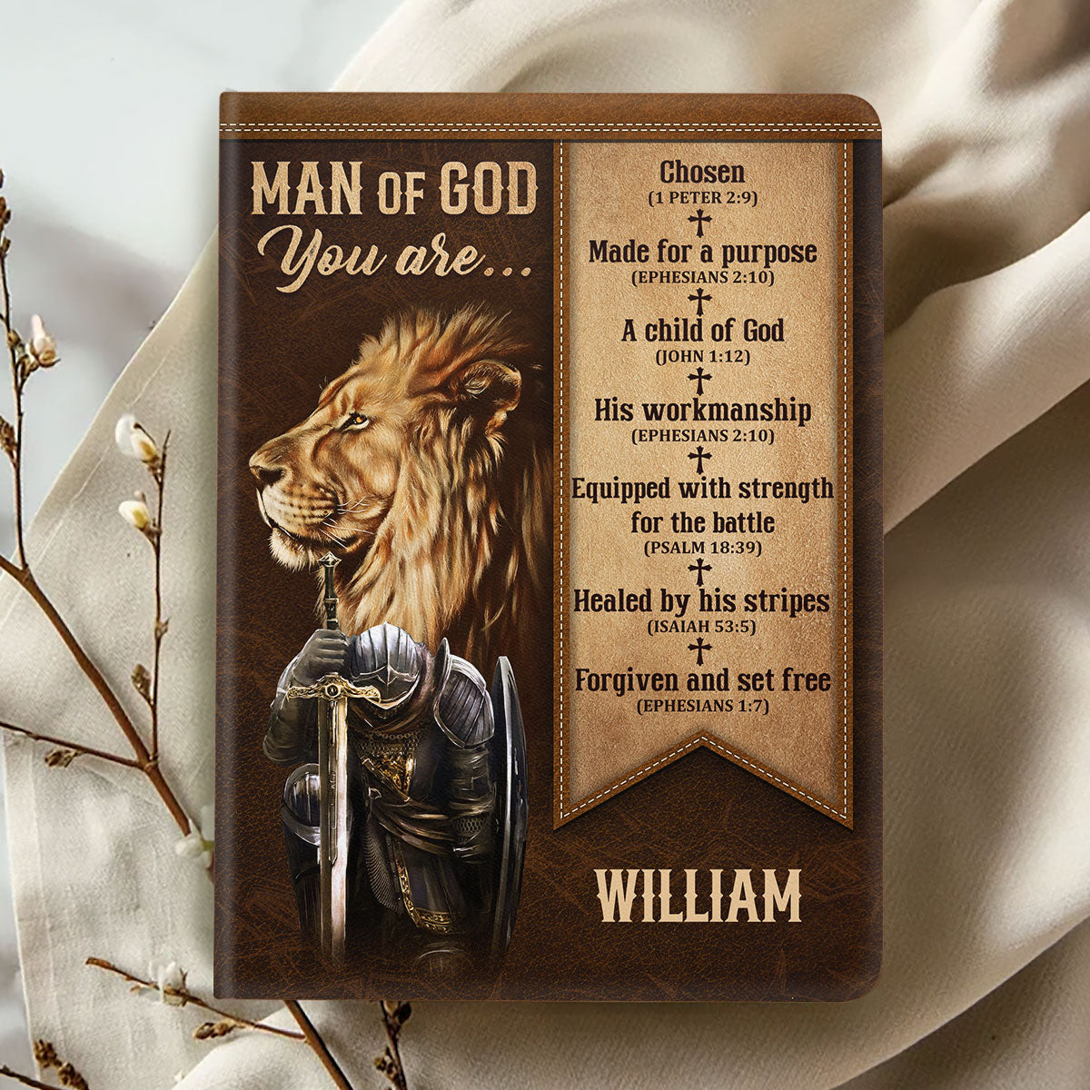 Lion of Judah Warrior - Personalized Leather Notebook GMJSNB200028
