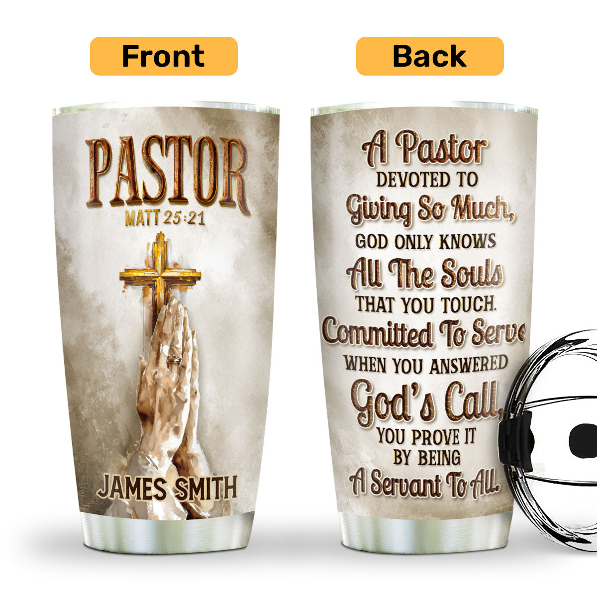 Faith-Inspired - Personalized Stainless Steel Tumbler 20oz