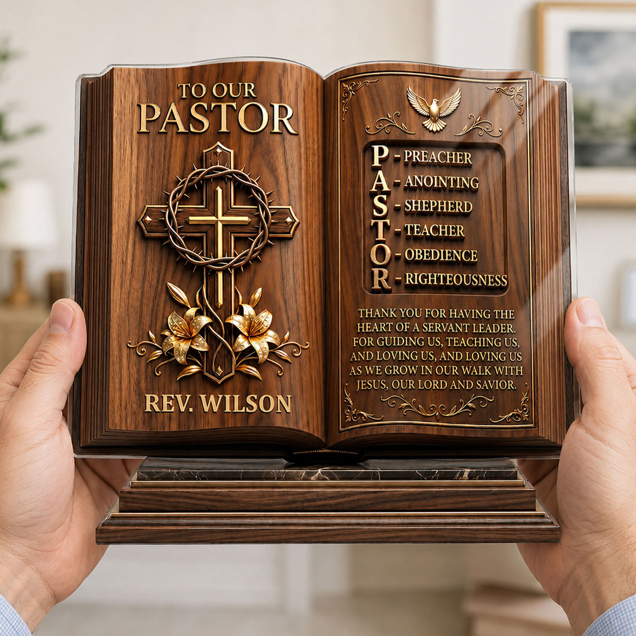 Heart Of A Servant Leader - Personalized Acrylic Plaque GAPJS10051