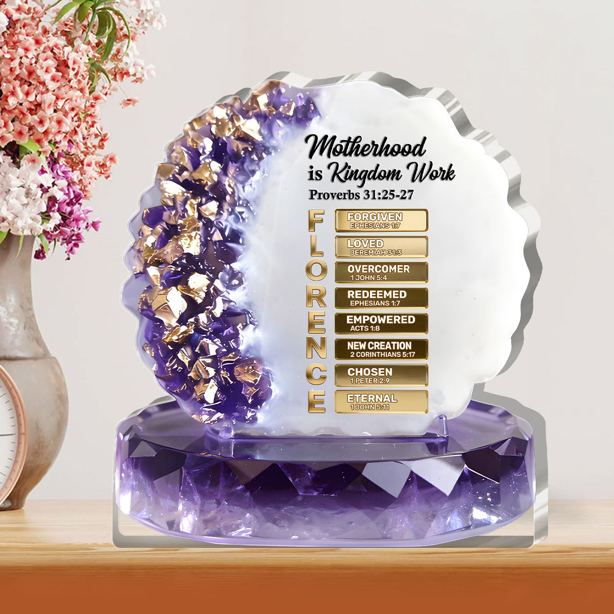 Motherhood Is Kingdom Work - Custom Shaped Acrylic Plaque GAPJS10106