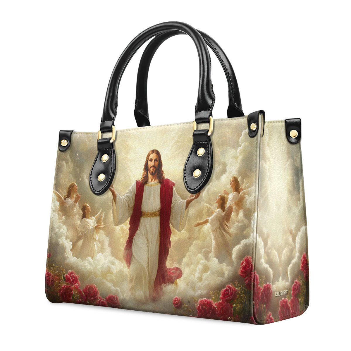 Christ Rising in Majesty - Leather Handbag - Inspirational Christian Accessory GMJSLB200099
