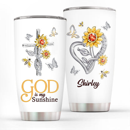 God Is My Sunshine - Personalized Stainless Steel Tumbler