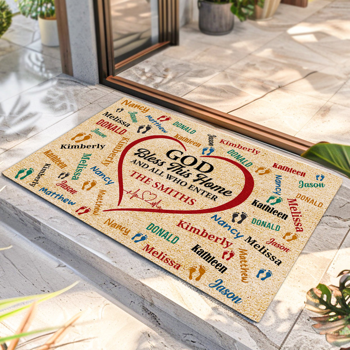 God Bless This Home - Personalized Doormat GDMJS10069
