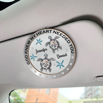 God Knew My Heart Needed You - Personalized Car Visor Clip GMJSCVC200003