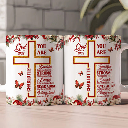 God Says You Are - Personalized Ceramic Coffee Mug