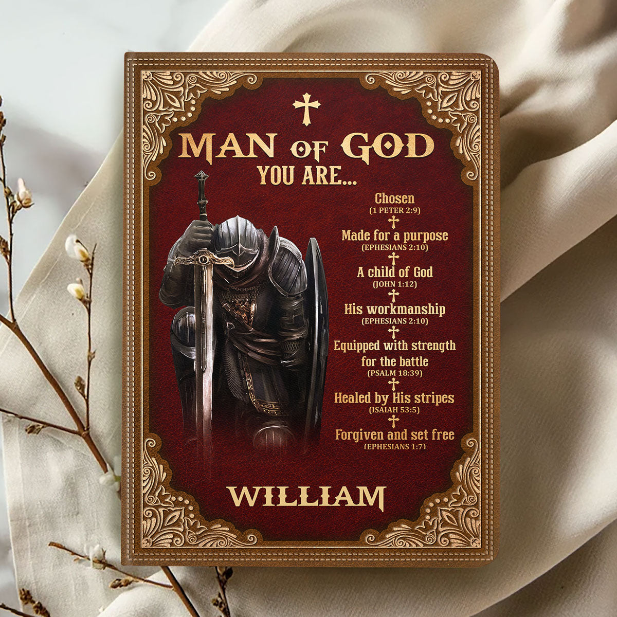 Man Of God Royal - Personalized Leather Notebook GMJSNB200033