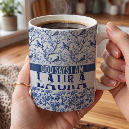 God Says I Am - Personalized Ceramic Coffee Mug