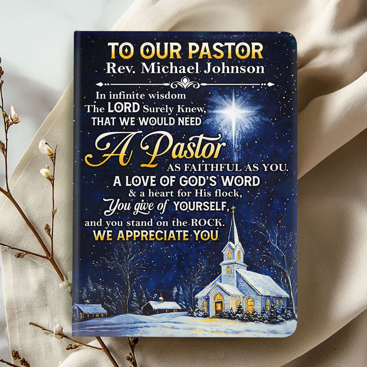 Faithful Pastor Tribute - Personalized Leather Cover Notebook GMJSNB200040