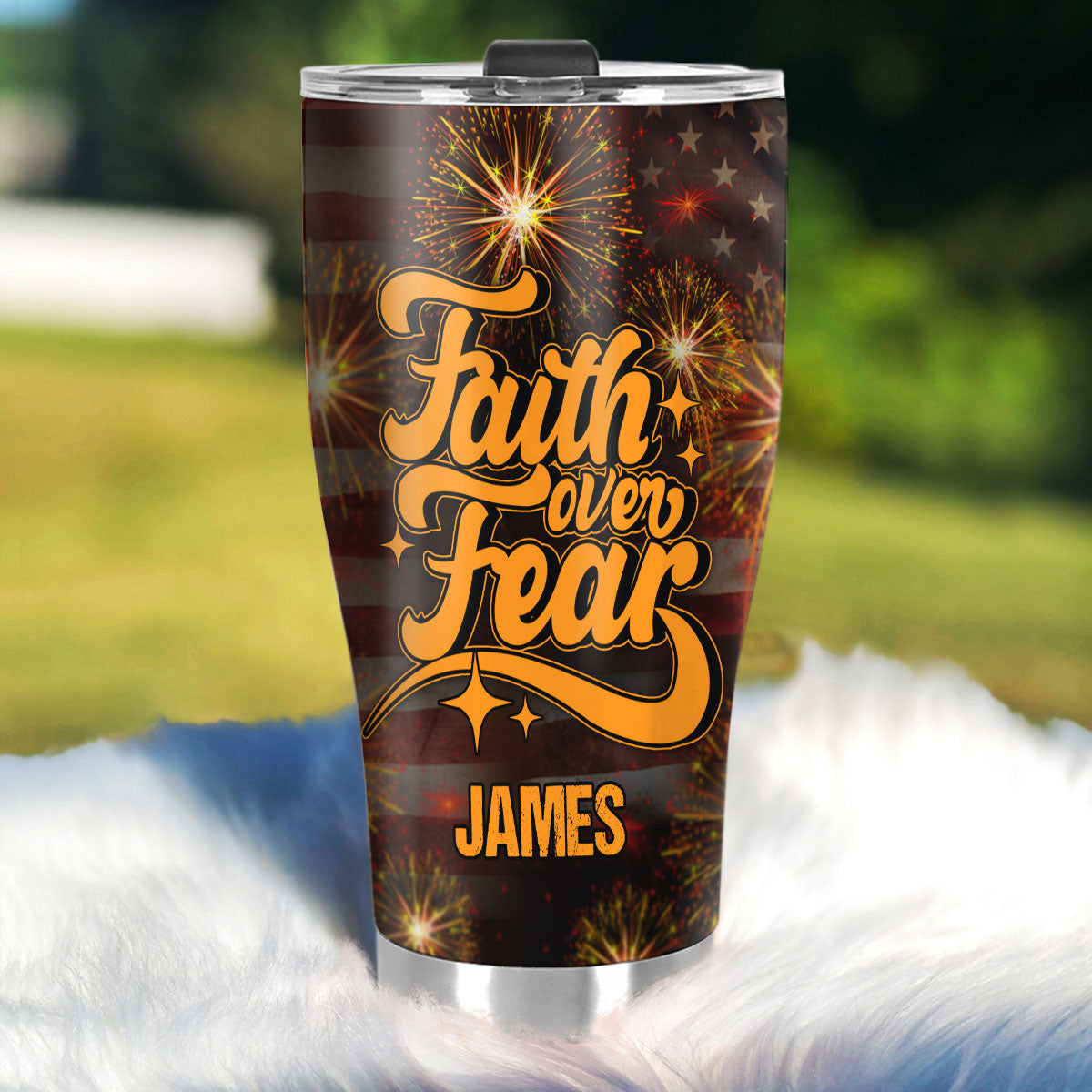 Faith Over Fear - Personalized Stainless Steel Tumbler