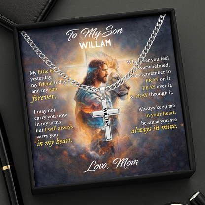 My Son My Little Boy - Personalized Cross Link Chain Christian Keepsake GMJSCLC200009