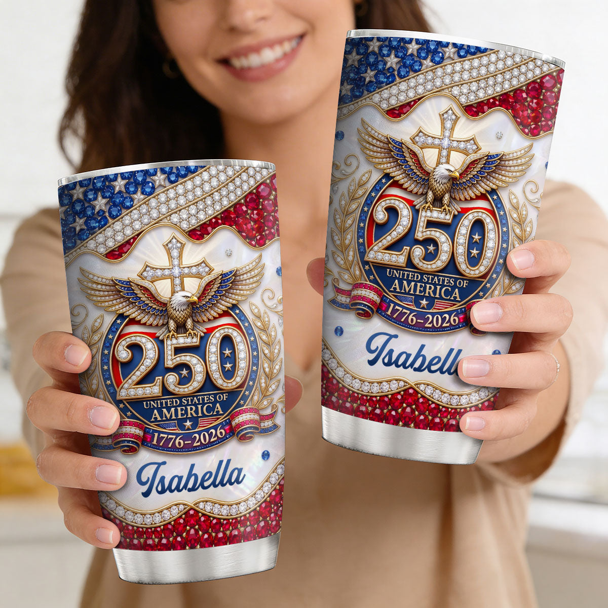 Patriotic Christian Gift for Veterans - Personalized Tumbler