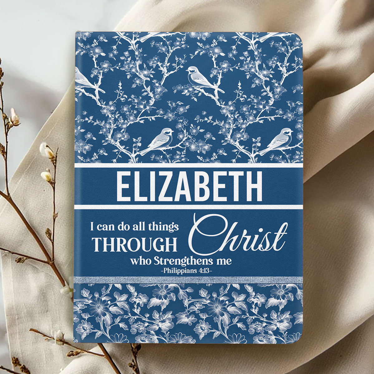 I Can Do All Things Through Christ - Personalized Leather Notebook GMJSNB200062