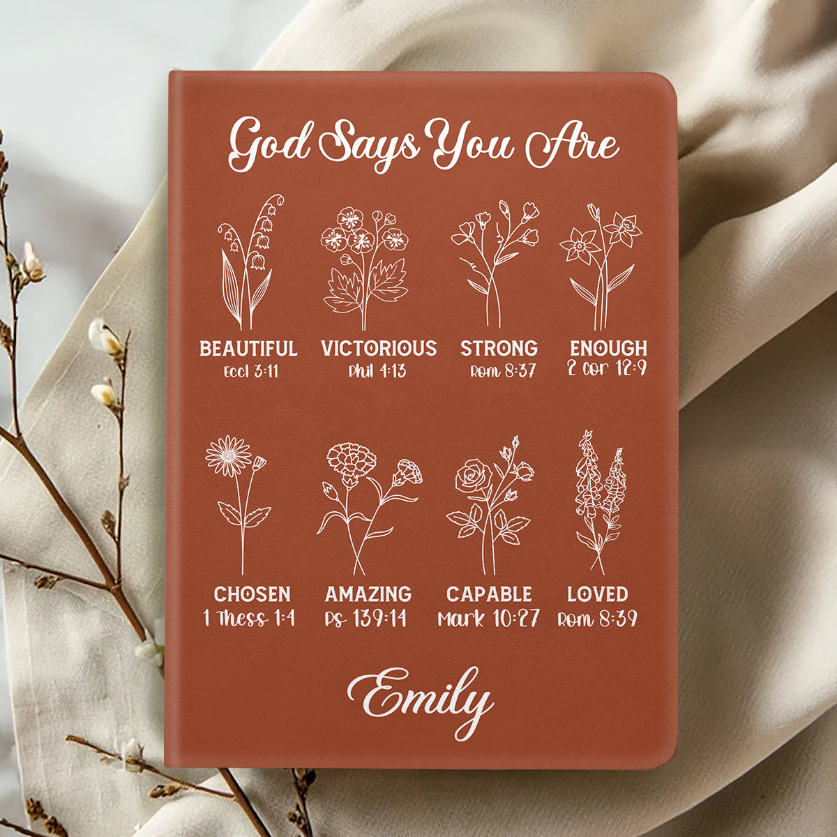 God Says You Are - Personalized Leather Cover Notebook GMJSNB200067