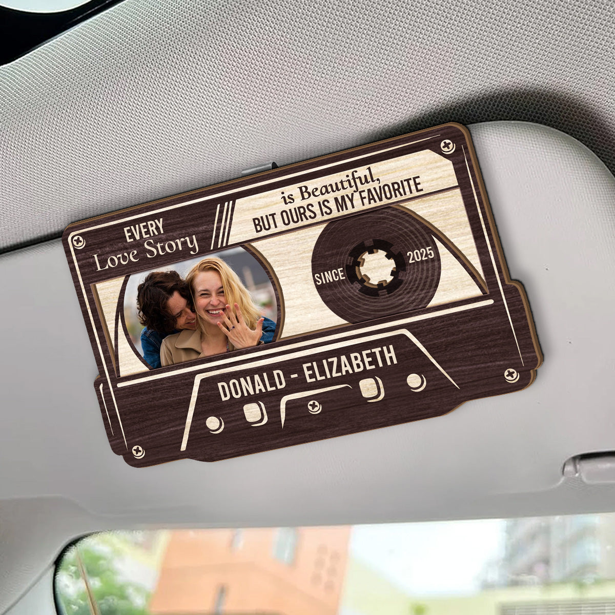 Every Love Story Is Beautiful - Personalized Car Visor Clip