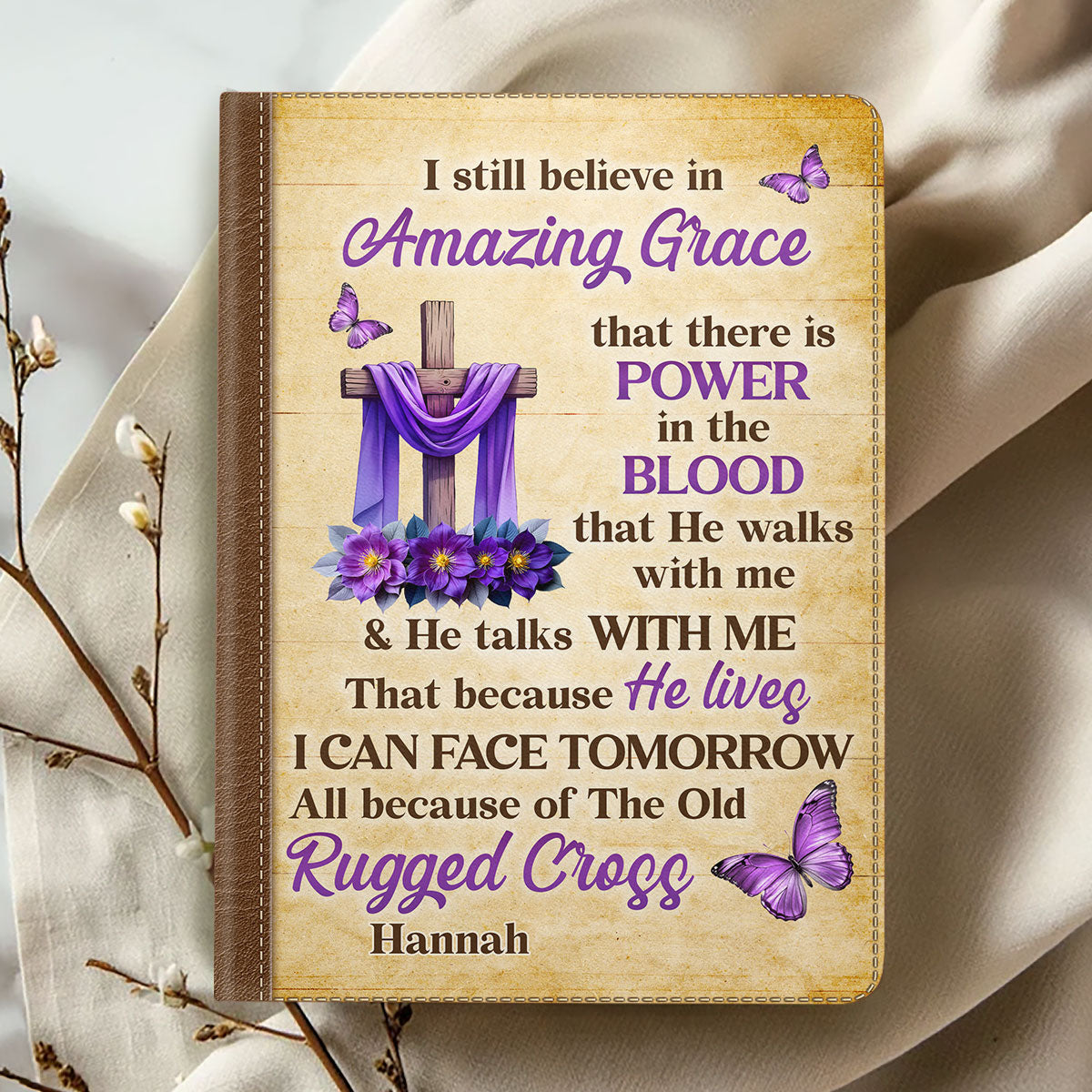 Faith Through The Cross - Personalized Leather Cover Notebook GMJSNB200072