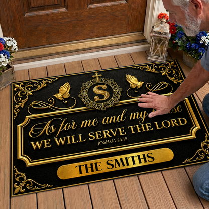 Faith Over Our Home - Personalized Doormat - Christian Home Decor GDMJS10001