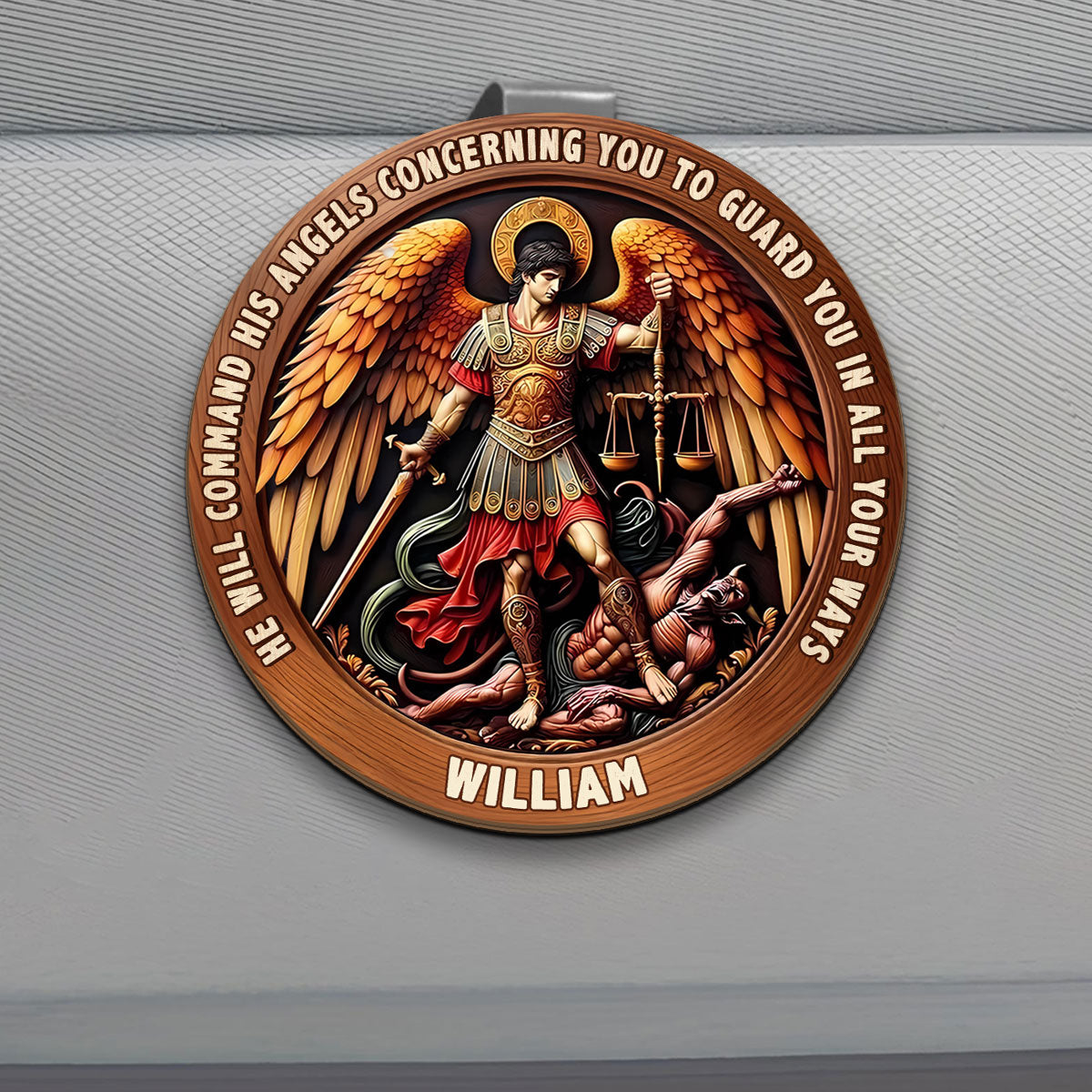 He Will Command His Angels - Car Visor Clip Faith Keepsake
