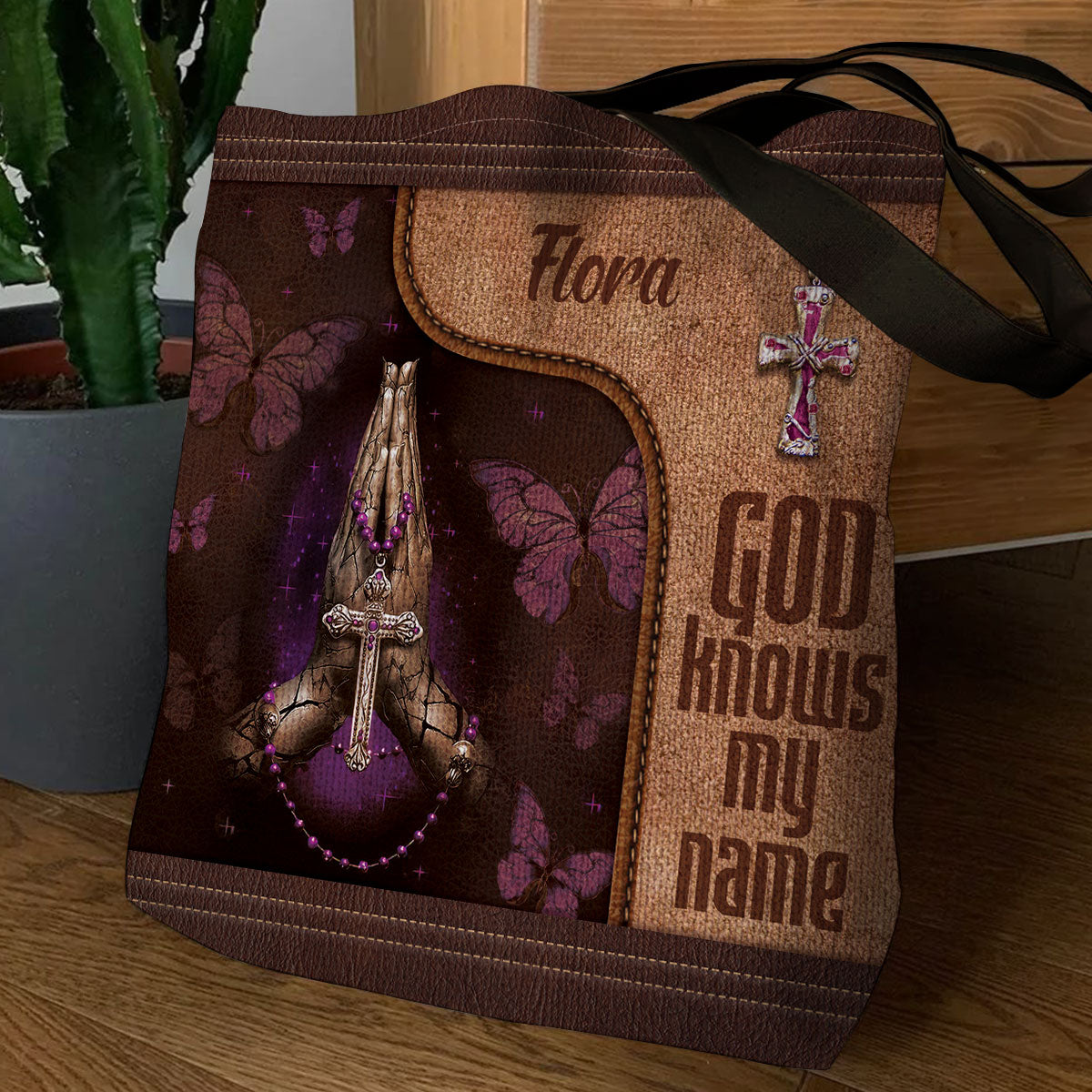 God Knows My Name - Personalized Tote Bag - Christian Gift for Women GTTJS10348