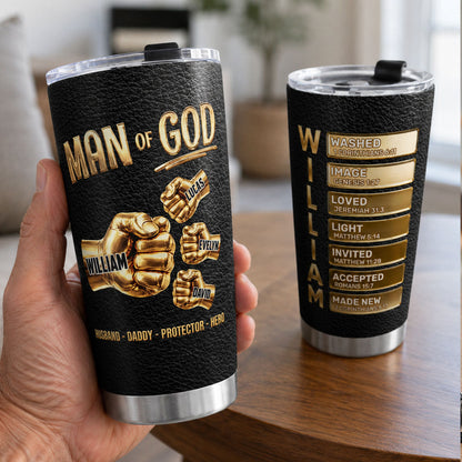 Man Of God Husband Daddy - Personalized Stainless Steel Tumbler