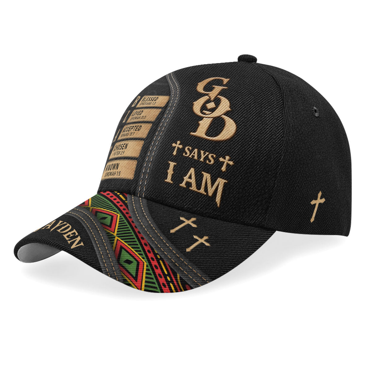 God Says I Am Black - Personalized Classic Cap - Gift For Him