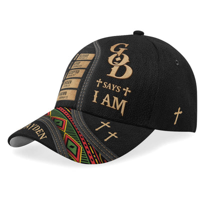 God Says I Am Black - Personalized Classic Cap - Gift For Him