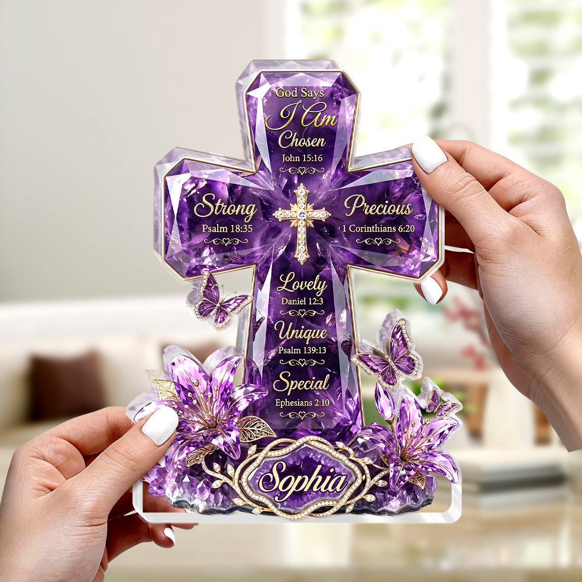 God Says I Am - Personalized Acrylic Plaque - Christian Faith Decor GAPJS10025